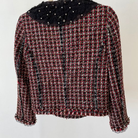 Embellished Tweed and Lace Zara Jacket with skirt matching set - Picture 2 of 4